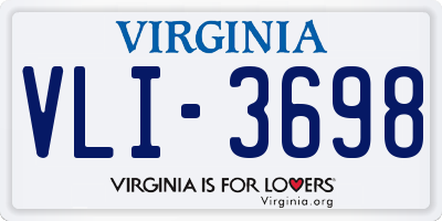 VA license plate VLI3698