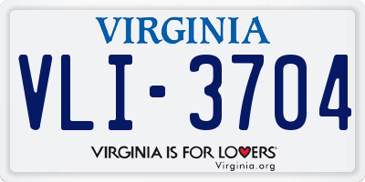 VA license plate VLI3704