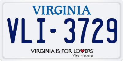 VA license plate VLI3729