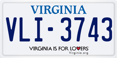 VA license plate VLI3743