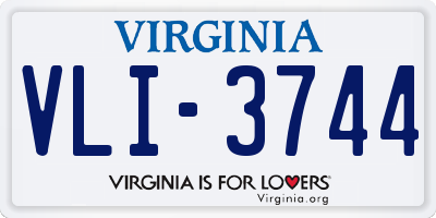 VA license plate VLI3744