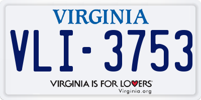 VA license plate VLI3753
