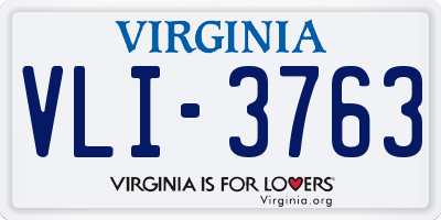 VA license plate VLI3763