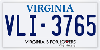 VA license plate VLI3765