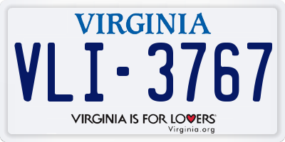 VA license plate VLI3767