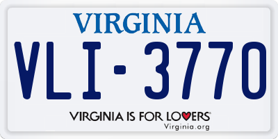 VA license plate VLI3770
