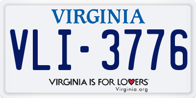 VA license plate VLI3776