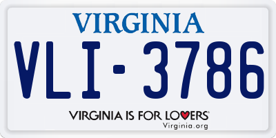 VA license plate VLI3786