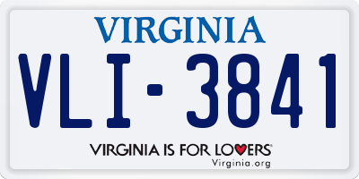 VA license plate VLI3841