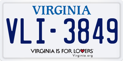VA license plate VLI3849