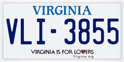 VA license plate VLI3855