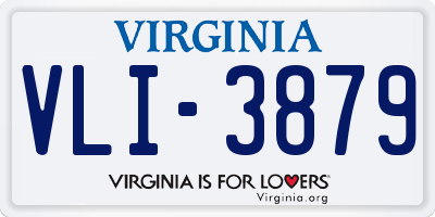 VA license plate VLI3879