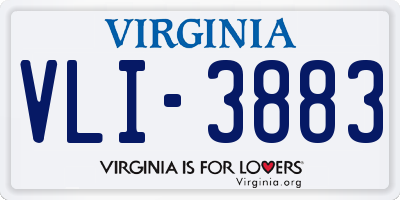 VA license plate VLI3883