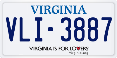 VA license plate VLI3887