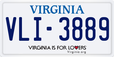 VA license plate VLI3889