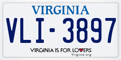 VA license plate VLI3897