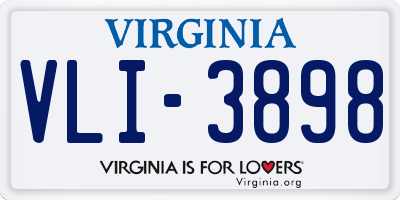 VA license plate VLI3898