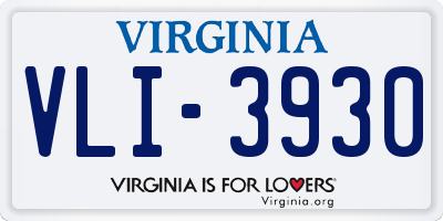 VA license plate VLI3930