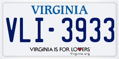 VA license plate VLI3933