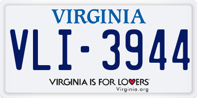 VA license plate VLI3944