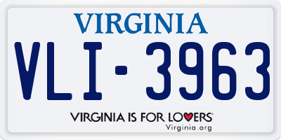 VA license plate VLI3963