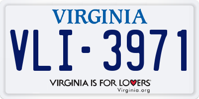 VA license plate VLI3971
