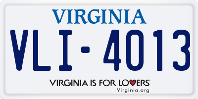 VA license plate VLI4013