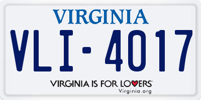 VA license plate VLI4017