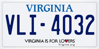 VA license plate VLI4032