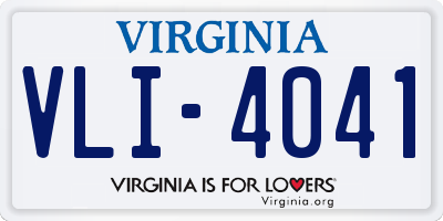 VA license plate VLI4041