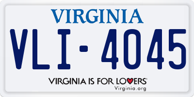 VA license plate VLI4045