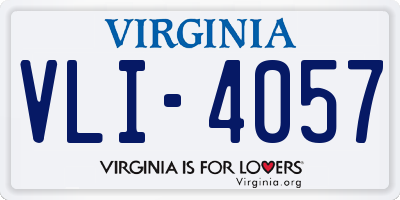 VA license plate VLI4057