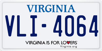 VA license plate VLI4064