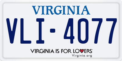VA license plate VLI4077