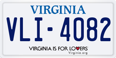VA license plate VLI4082