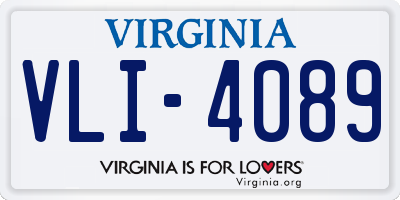 VA license plate VLI4089