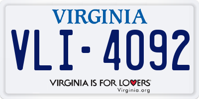 VA license plate VLI4092
