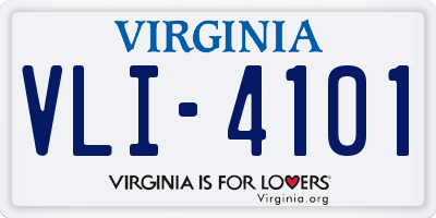 VA license plate VLI4101