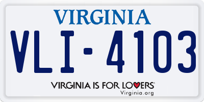 VA license plate VLI4103