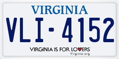 VA license plate VLI4152