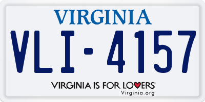 VA license plate VLI4157