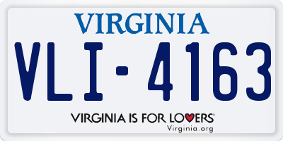 VA license plate VLI4163