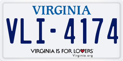 VA license plate VLI4174