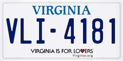 VA license plate VLI4181