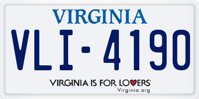 VA license plate VLI4190