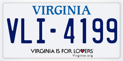 VA license plate VLI4199