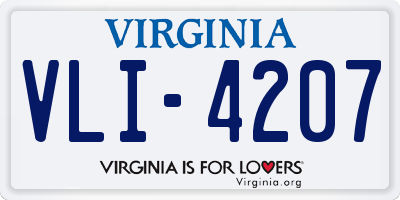 VA license plate VLI4207