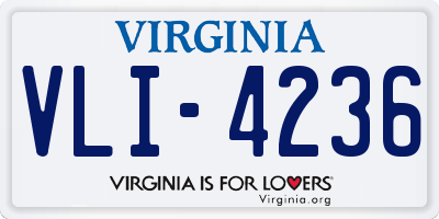 VA license plate VLI4236