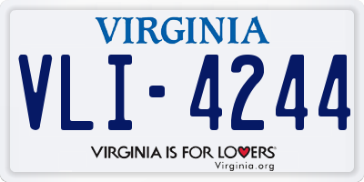 VA license plate VLI4244
