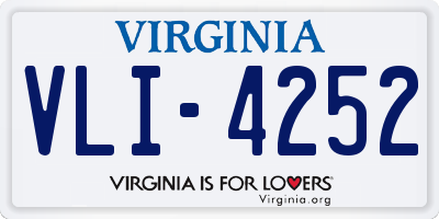 VA license plate VLI4252
